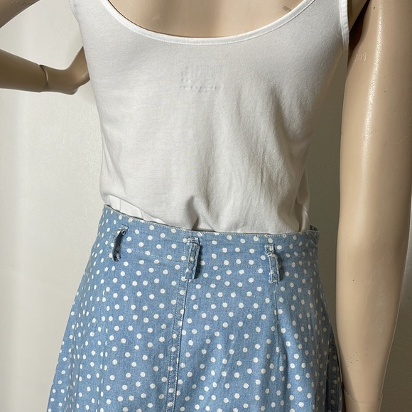 Vintage 90s Polka Dot Liz Wear Flared Skirt - Picture 15 of 16